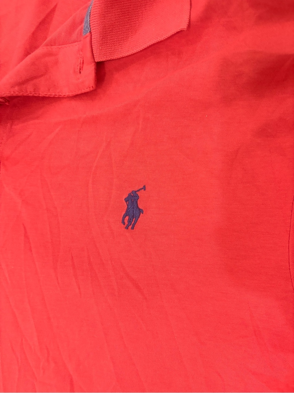 Polo Ralph Lauren Classic Fit Red Polo Shirt Men’s Large | Navy Pony Logo - Picture 3 of 6